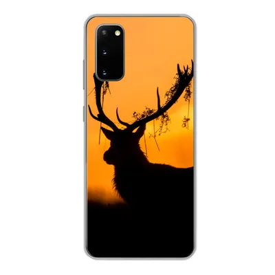 Produktbild von MuchoWow® Handyhülle Schutzhülle Hülle für Samsung Galaxy S20 Hirsch - Orange - Scherenschnitt - Tiere - Natur Silikon Softcase Handy Hülle - Bild