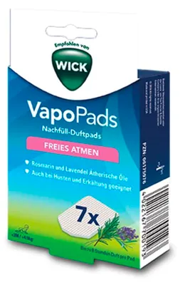 Produktbild von WICK Vapo Pads Rosmarin und Lavendel, ätherische Öle, 7er-Pack, für Erkältung