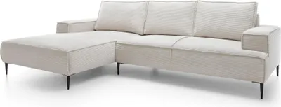 Immagine prodotto di FURNLUX Divano angolare Olmo Crema Bianco e Nero 275cm / Colore principale: Beige / Dimensioni: 275 x 83 x 173 cm