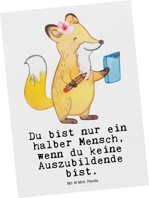 Produktbild von Mr. & Mrs. Panda Postkarte Auszubildende Herz - Weiß - Geschenk, Ansichtskarte, Grußkarte, Azubine, Ansichtskarten, Postkarten, Spruch, Abschlussprüfung, bildkarte