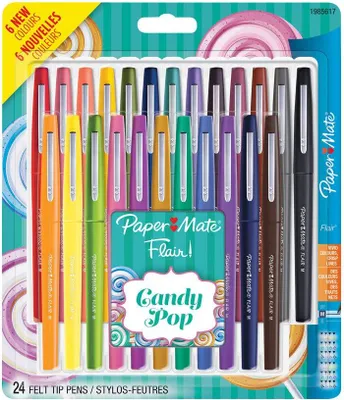 Obrázek produktu pro Papermate Flair Candy Pop, Gelové pero s víčkem, Vícebarevný, Vícebarevný, Plast, Střední, Kulatý