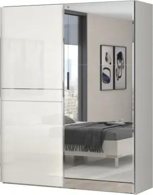 Produktbild von 182 cm breiter Kleiderschrank mit 2 Türen | Farbe: Beige