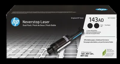 Produktbild von HP 143AD Doppelpack Schwarz Original Neverstop Toner-Nachfüllkit, 2500 Seiten, Schwarz, 2 Stück(e)
