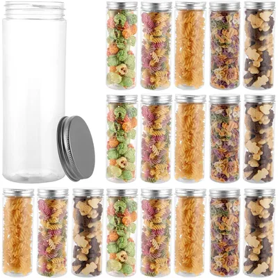 Immagine prodotto di Set di 20 contenitori da 310 ml, trasparenti, ermetici, privi di BPA, realizzati in PET con coperchi in alluminio