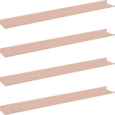 Immagine prodotto di vidaXL Mensola sospesa, 4 pezzi, rosa, 80 x 9 x 2,5 cm, acciaio