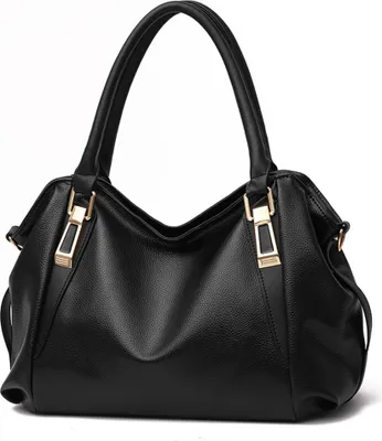 Produktbild von Frauen Handtasche Messenger Tasche, Damen Große Kapazität Weichen Kunstleder Schulter Top-Griff Kreuz-körper Taschen(Schwarz)
