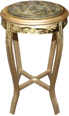 Produktbild von Casa Padrino Barock Beistelltisch Rund Gold /Grün Antik Look - 68 x 40cm