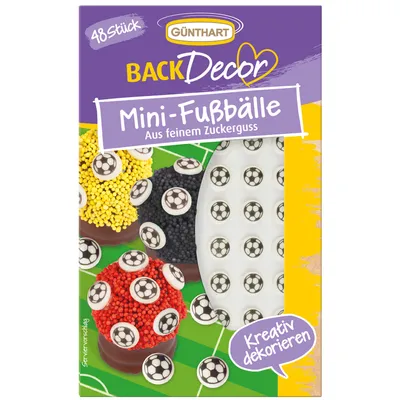 Produktbild von BackDecor 48 mini Fußbälle aus Zucker