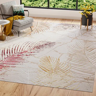 Obrázek produktu pro Tapiso koberec GOLDEN Moderní krátký vlas Béžová Zlatá ÖKOTEX 160 x 230 cm