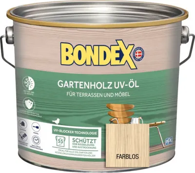 Produktbild von Bondex Gartenholz UV-Öl farblos 2,5L Hartholzöl Holzöl Terrassenöl