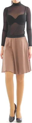 Produktbild von Swing Rock Midi hohe Taille Falten-Rock Gummibund Skirt maxi Midirock hellbraun L-XL