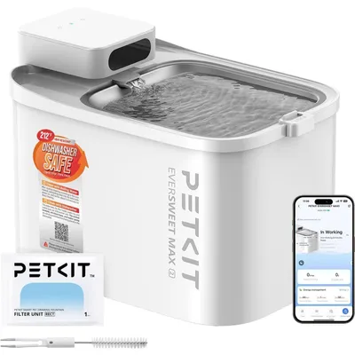Produktbild von Intelligenter Haustier Trinkbrunnen 3L Edelstahl BPA-frei mit Bewegungssensor & App-Steuerung, 26dB leise, kabellos, spülmaschinenfest