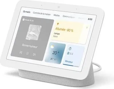 Produktbild von GOOGLE Nest Hub 2 intelligenter Sprachassistent, Touchscreen, netzbetrieben, weiß, 2,4 GHz - 5 GHz