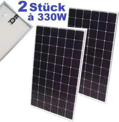 Produktbild von 2 Stck Solarpanel Solarmodul 330W Solarzelle 55398 Solar MONOkristallin Mono 24V