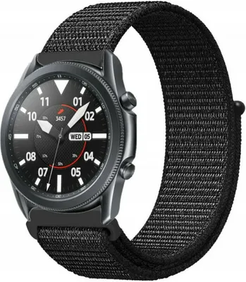 Produktbild von Strap-it Samsung Galaxy Watch 3 45mm Nylon Armband (Schwarz)
