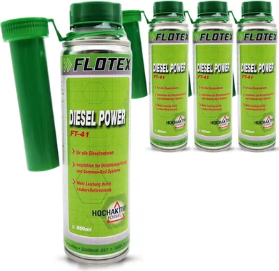 Produktbild von Flotex Diesel Power, 4 x 250ml Additiv Zusatz für alle Dieselmotoren