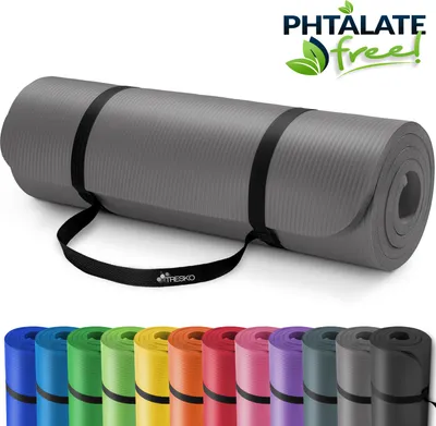 Produktbild von TRESKO Yoga Mat Fitness Mat Pilates 185x60x1,0cm Grey