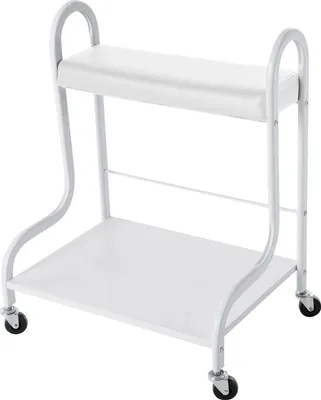 Immagine prodotto di Carrello per cosmetici - Carrello con spazio di stoccaggio - Telaio in metallo - 4 ruote girevoli - Facile da montare - Bianco
