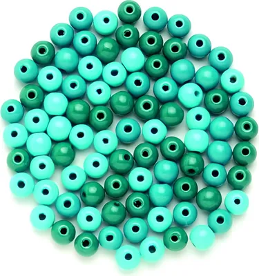 Obrázok produktu pre Glorex drevené guličky tyrkysová zmes 12 mm – 28 kusov