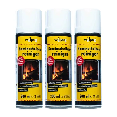 Produktbild von WILPEG Kaminscheibenreiniger Set Kaminofenscheiben Reiniger Glasreiniger Scheibenreiniger Ofenglasreiniger Kunststoffreiniger Menge:3