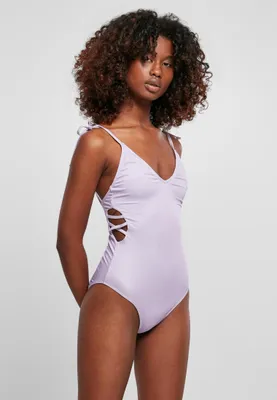 Obrázek produktu pro Dámské jednodílné plavky Urban Classics Ladies Rib Swimsuit lilac - XS