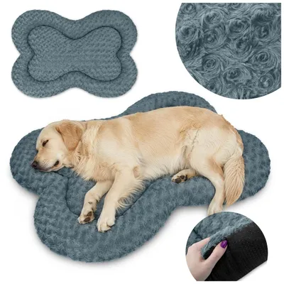 Produktbild von Kuscheliges Hundebett 80x50cm Haustierbett für Hunde & Katzen, Plüschbett mit Anti-Rutsch-Boden & Erhöhtem Rand, Graphit 100x70cm