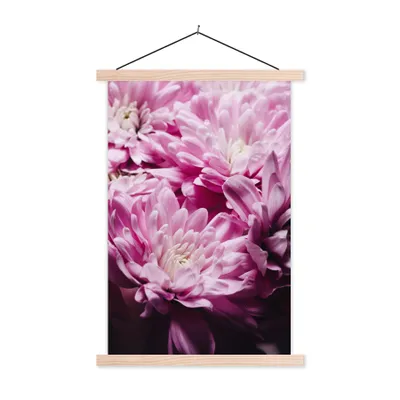 Produktbild von MuchoWow® Textilposter Blumen - Rosa - Natur 40x60 cm mit holzfarbenen Rahmen - Poster