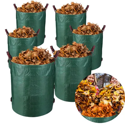 Produktbild von SWANEW 5X Gartensack Gartenabfallsäcke Grün 272L Rasen Laubsack XXL Gartenabfallsäcke Behälter Grünschnitt