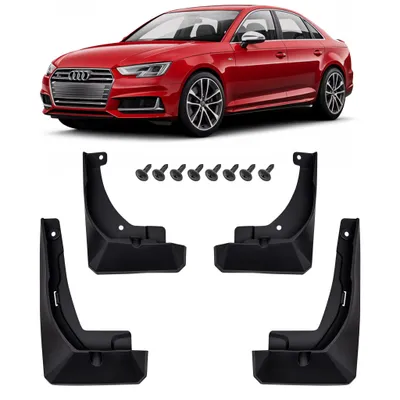 Produktbild von HERSTMOTO Schmutzfänger 4er-Set mit Befestigungssatz für Audi A4 B9 Sedan 2015–2019 Vorfacelift, vorne und hinten [4 Stück]