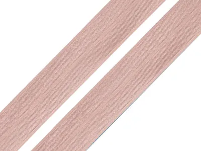 Produktbild von 25m Falzgummi 20mm Faltgummi elastisches Einfassband Schrägband Saumband Farbwahl, Farbe:altrosa