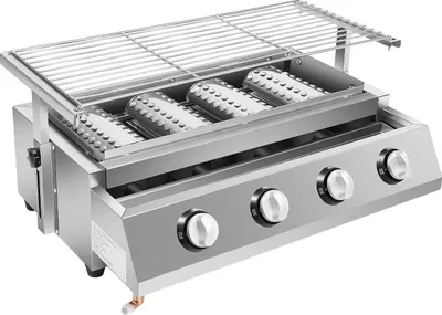 Produktbild von Tragbarer Grill, rauchfreies Kochen, höhenverstellbar, Silber