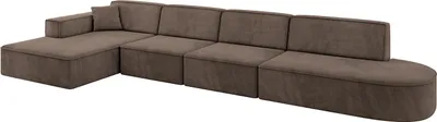 Produktbild von ALTDECOR Ecksofa in L-Form IREA-L3-v4 412x165x77 cm Braun Corner Sofa Eckcouch Couch Wohnlandschaft Cauchsofa