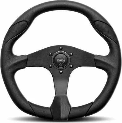 Produktbild von Momo Sportlenkrad VQUARK350BLKR 350mm Leder Polyurethan(Polyurethan)