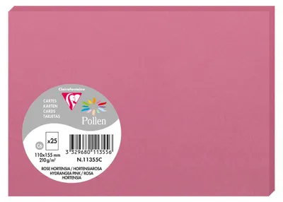 Produktbild von Clairefontaine Karte C6 Pollen 210g hortensienrosa Packung mit 25 Stück