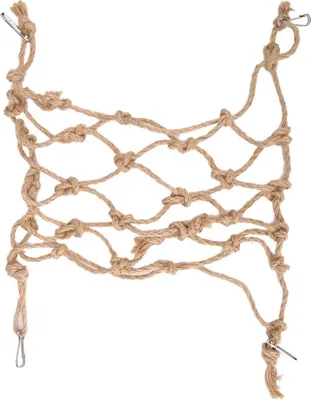 Image de Corde en chanvre pour perroquets Filet d'escalade pour oiseaux Filet de corde suspendu Balançoire Jouet de corde à mâcher (Petit)