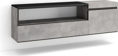 Produktbild von TV-Schrank, Lowboard, 150x35x45cm, Für TV-Geräte bis zu 65", Hängend, Zementgrau