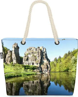 Produktbild von VOID Externsteine Teutoburger Wald Strandtasche Shopper 58x38x16cm 23L XXL Einkaufstasche Tasche Reisetasche Beach Bag