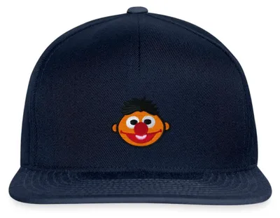 Produktbild von Spreadshirt Sesamstraße Ernie Als Stickmotiv Snapback Cap, One size, Navy/Navy