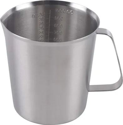 Produktbild von miarka 1000 ml ze stali nierdzewnej do napojów koktajlowych z kawą mleczną z podziałką w ML i uncjach