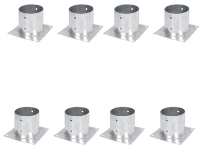 Zdjęcie produktu dla Alberts 8 x tuleja nakręcana do słupków z drewna okrągłego, Ø 141 mm, ocynkowana ogniowo, do przykręcania