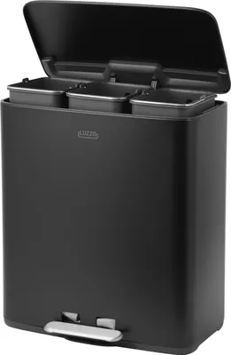 Produktbild von Luzzo® Treteimer 51 Liter - 3x17 Ltr - Abfalleimer Mülltrennung - Schwarz