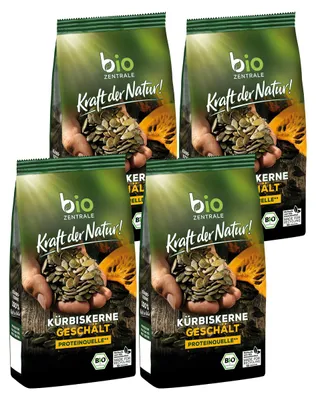 Produktbild von biozentrale Kürbiskerne, 4er Pack (4 x 100 g)