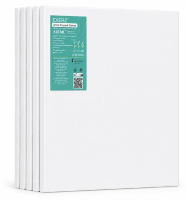 Productafbeelding van EXERZ Keilframe canvasdoek, 30x40 cm, set van 5 – A3 kunstcanvas, 100% katoen, 280 g/m², 1,7 cm dik, driemaal gegrond, zuurvrij, middelgrof – Geschikt voor acryl- en olieverf