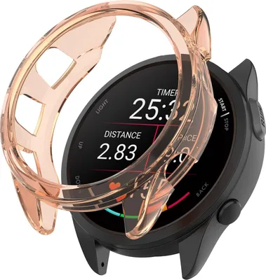 Image de Étui de protection en TPU haut de gamme pour Garmin Forerunner 165 / 165 Music, rose