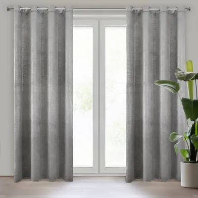 Produktbild von Vorhang MABEL dunkelgrau 140x250 cm  Ösen Ösenvorhang