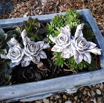 Produktbild von 2 x Rose Rosen Rosenblüten Rosenbouquet mit Blätter auch Grabdekoration Grabschmuck wetterfest