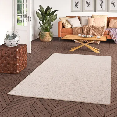 Produktbild von Konturenschnitt Hochflor Langflor Teppich Frieda Beige, Größe:100x200 cm