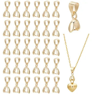 30 Klemmösen-Anhänger, 14K vergoldet, für Schmuck
