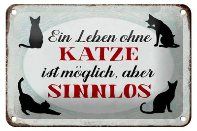 Produktbild von Blechschild Spruch 18x12cm Leben ohne Katze sinnlos