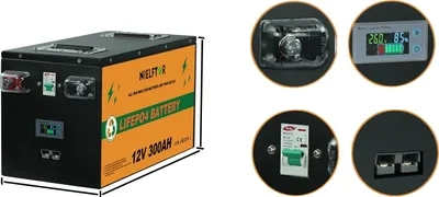 Produktbild von LiFePO4-Batteriepack, 200Ah Kapazität, hohe Energiedichte, 12.8V 300Ah Batterie